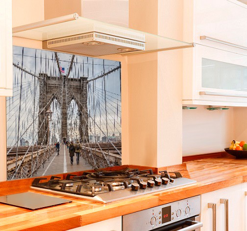 Brooklyn Bridge Kitchen Glass Splashback