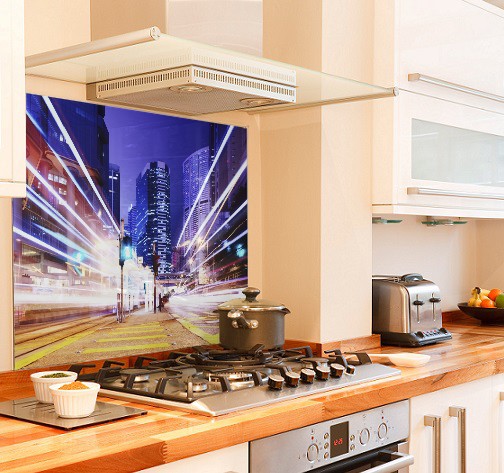 City-traffic diy kitchen glass splashback