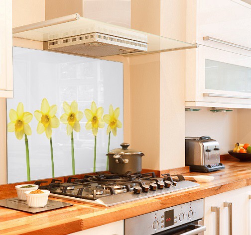 daffodil row diy kitchen glass splashback