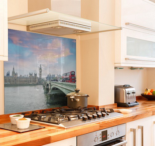 Bridge in London diy kitchen glass splashback