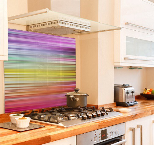 Pastel-spectrum diy kitchen glass splashback
