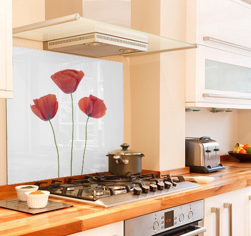 Poppy diy kitchen glass splashback