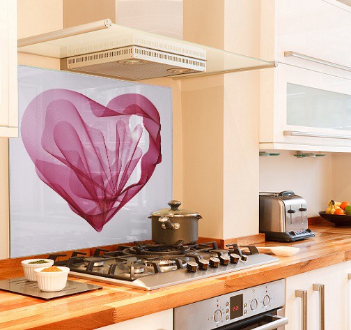 Slik-heart diy kitchen glass splashback