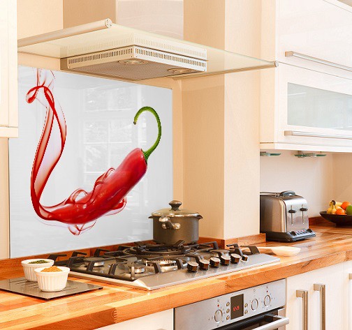smoke chilli diy kitchen glass splashback