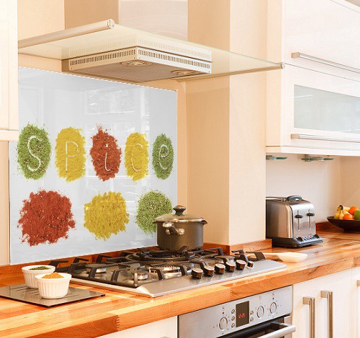 Spice design diy kitchen glass splashback