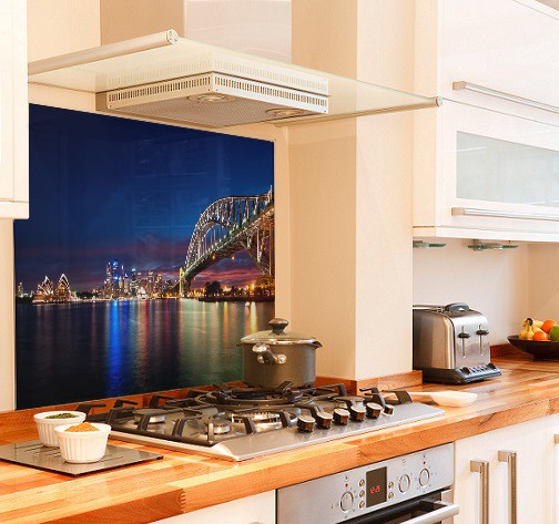 Sydney-Harbour diy kitchen glass splashback