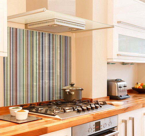 Texture stripe diy kitchen glass splashback