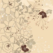 Cream Floral diy kitchen glass splashback