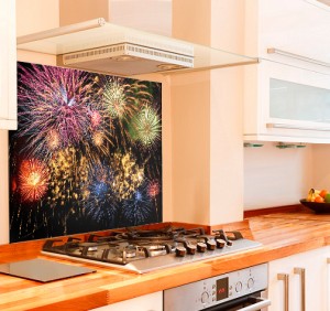 Fireworks Kitchen Glass Splashback