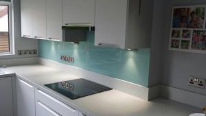 Duck egg glass splashback 1