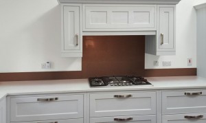 Metallic Pearl Copper diy glass kitchen splashback