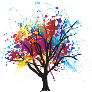 Rainbow Tree sq diy kitchen glass splashback