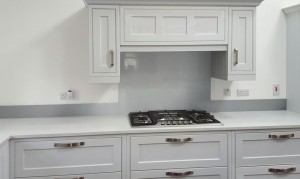 Metallic Silver diy glass kitchen splashback