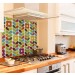 Bright-floral diy kitchen glass splashback