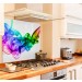 Colour fume diy kitchen glass splashback