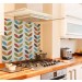 Pattern leaves diy kitchen glass splashback