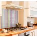 Pastel striped diy kitchen glass splashback