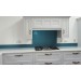 Metallic Pearl Gentian Blue diy glass kitchen splashback