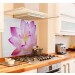 Pink-lotus diy kitchen glass splashback