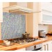 Polka-dots diy kitchen glass splashback