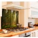 Forest sunlight diy kitchen glass splashback