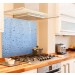 Blue water drops diy kitchen glass splashback