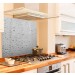 Grey water drops diy kitchen glass splashback